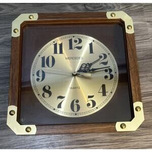 Mid Century Modern Vintage Mercedes Clock Mantle / Hanging Tested & Working!